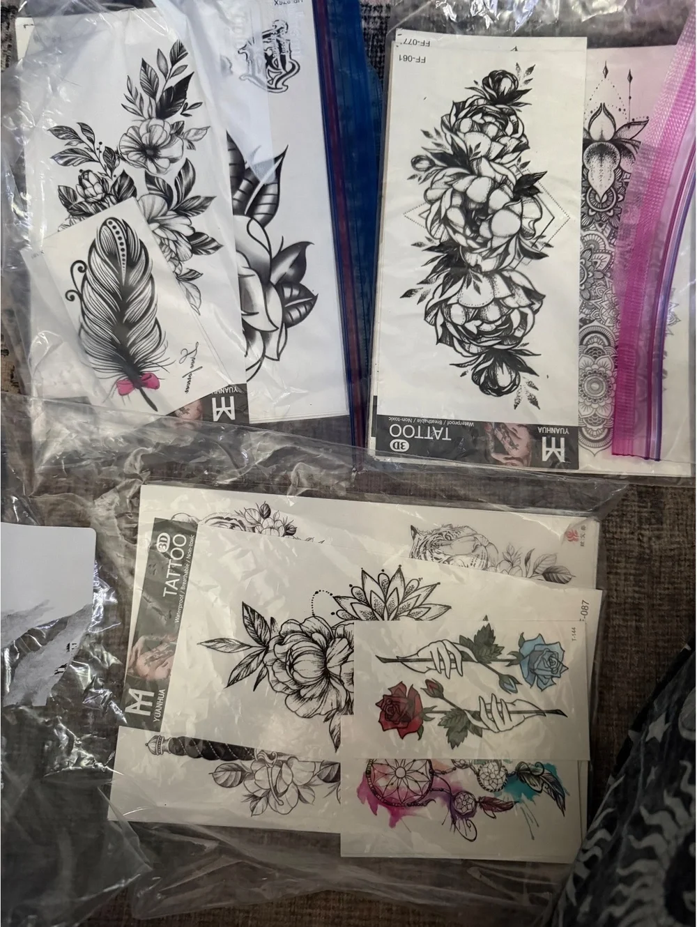Set of 3D Temporary Tattoo Sheets 1 of 3 randoms